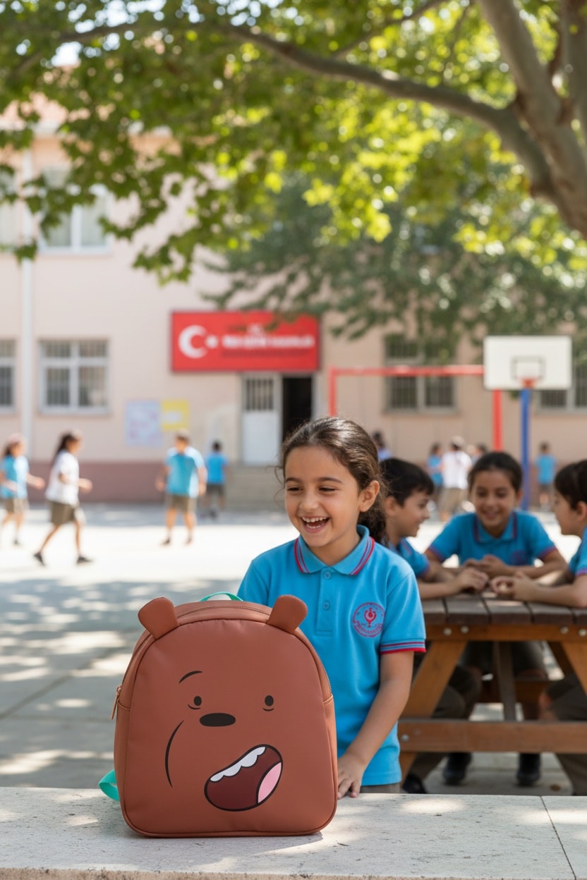 We Bare Bears Lisanslı Mini Sırt Çantası - Boz Ayı 20 Cm