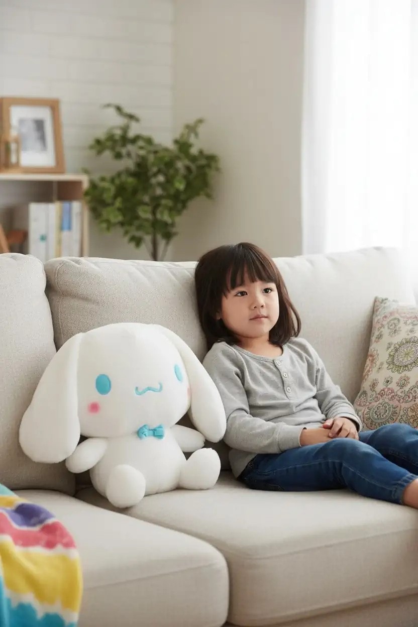 Sanrio Lisanslı Oturan Peluş Oyuncak (41 cm) - Cinnamoroll