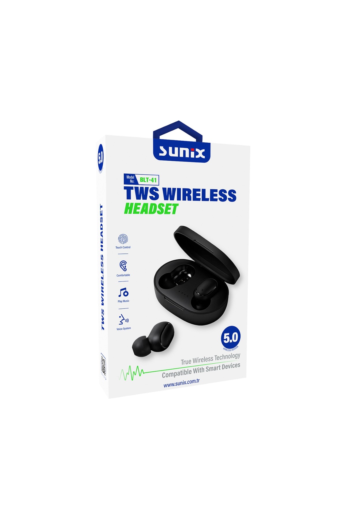 Sunix Bluetooth 5.0 Silikonlu Dokunmatik Kulakiçi Bluetooth Kulaklık Blt-41