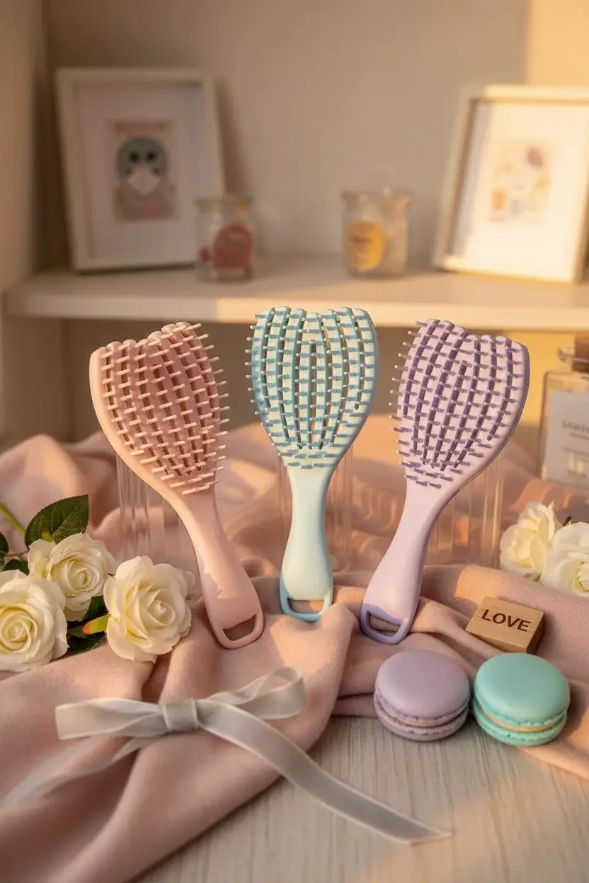 Miniso Lisanslı Mini Kabuk Şekilli Saç Fırçası – Taşınabilir 12,9 Cm