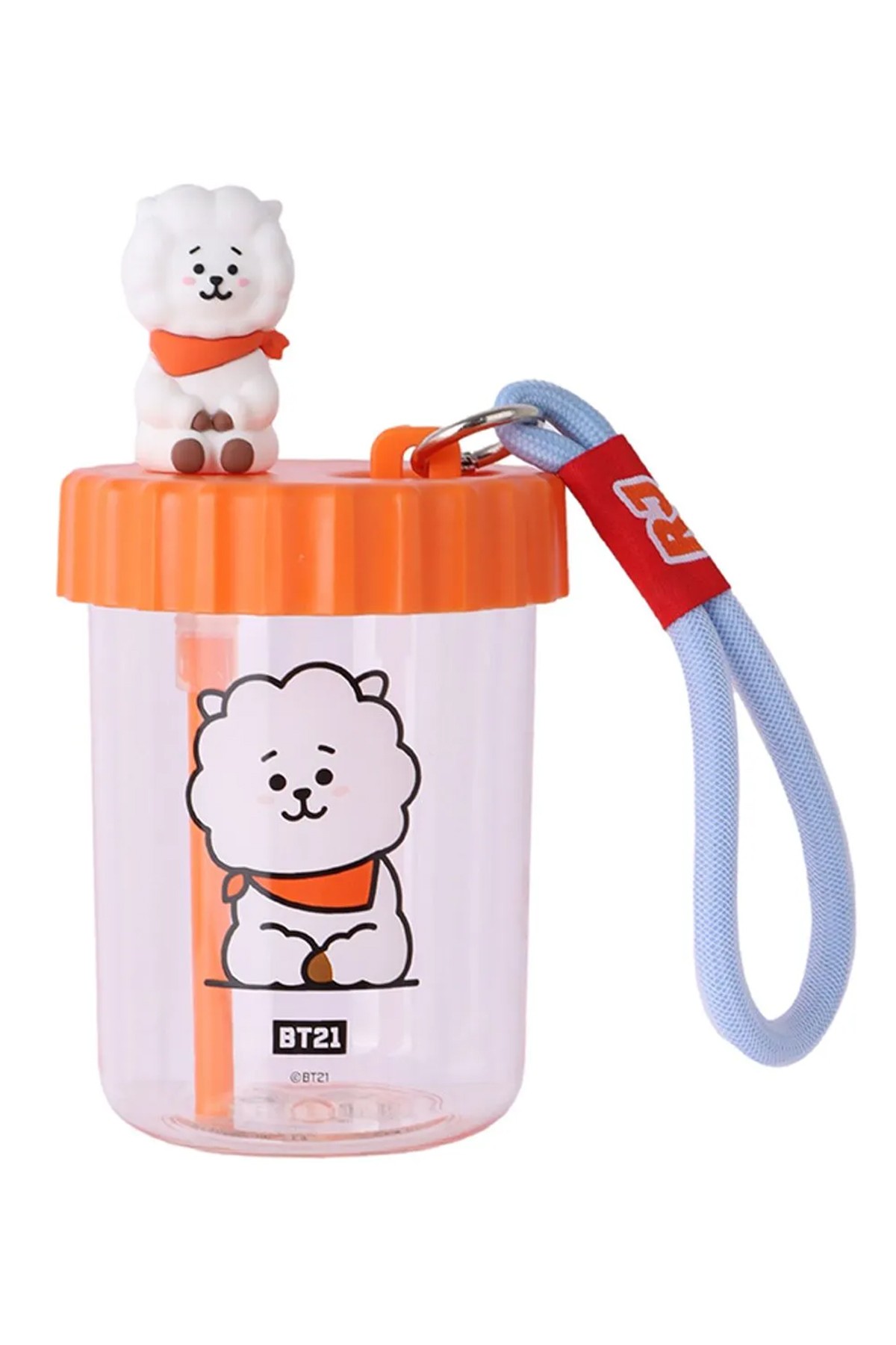 BT21 Lisanslı Süslemeli ve Askılı Plastik Şişe (520mL) - RJ