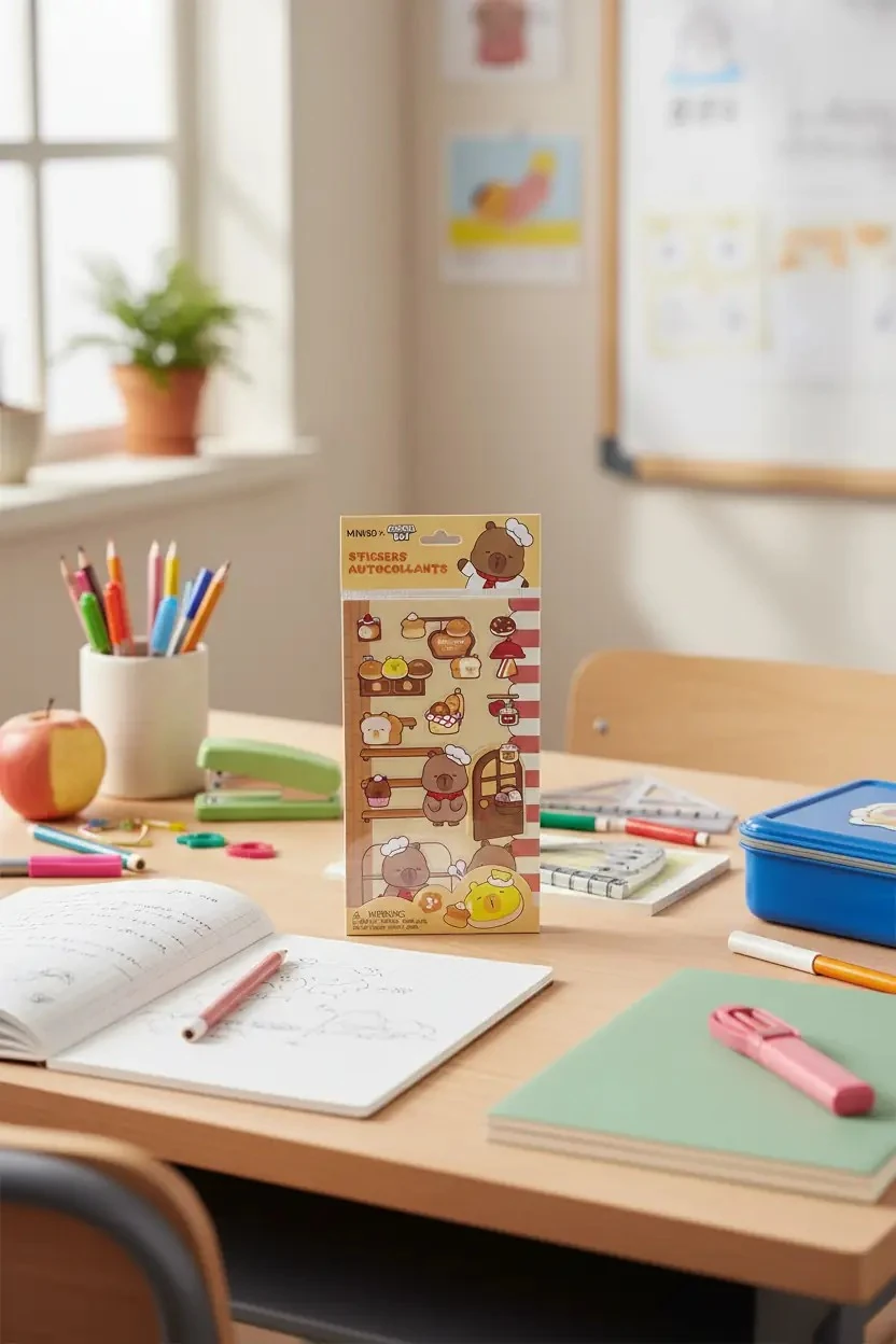 Miniso Lisanslı Pişirme Serisi Mimibara Manzara Sticker Seti Dekoratif Süsleme Çıkartmaları