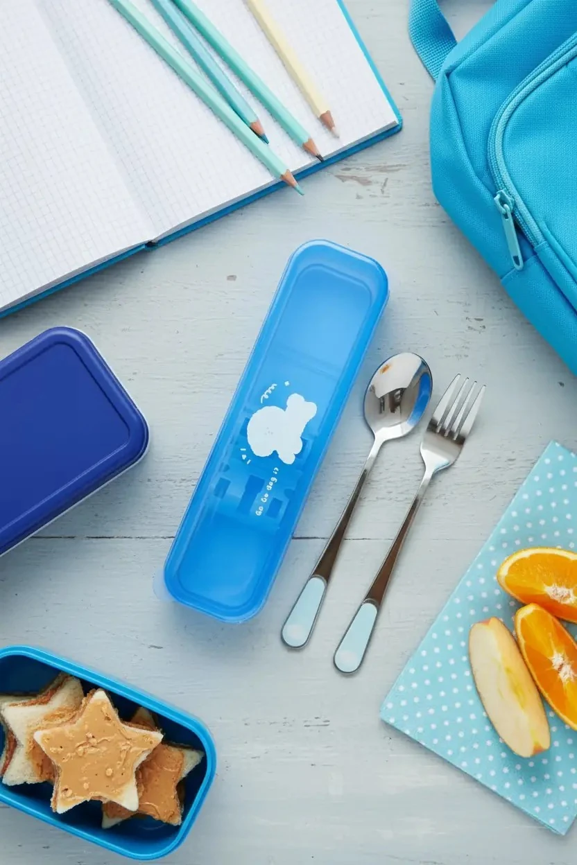 Miniso Lisanslı Hayvan Serisi Çatal Kaşık Seti Mavi