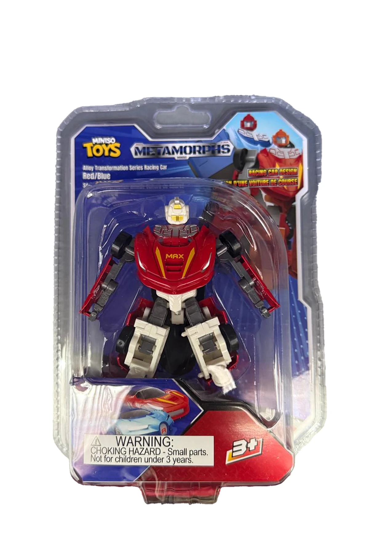 Metal Robota Dönüşen Yarış Arabası (Kırmızı/Mavi)