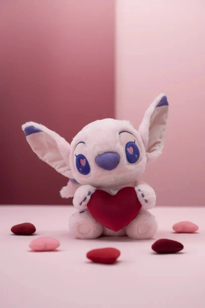 Disney Stitch Lisanslı Sevgililer Günü Peluş Oyuncak 25 Cm – Oturan Tasarım