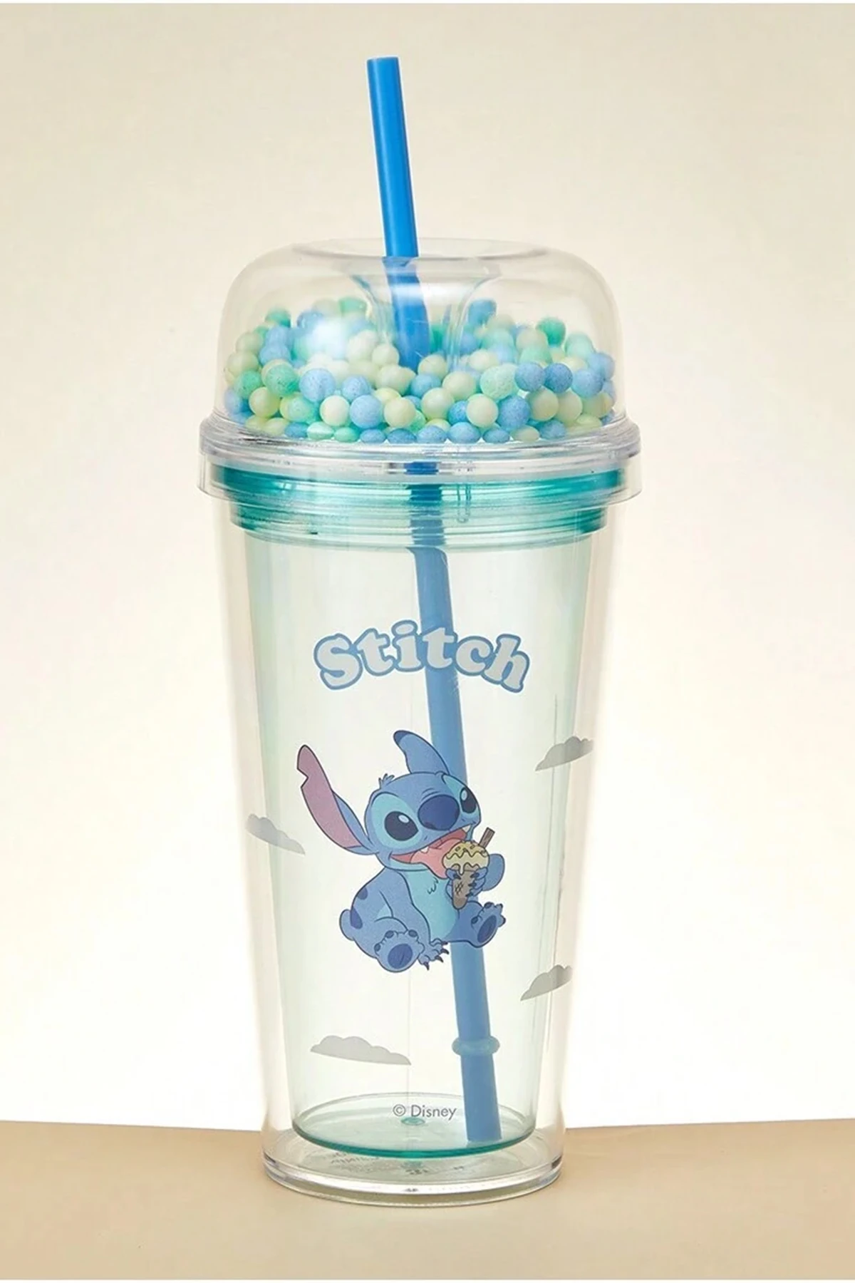 Lilo & Stitch Lisanslı Çift Cidarlı Pipetli Plastik Şişe (Outlet)