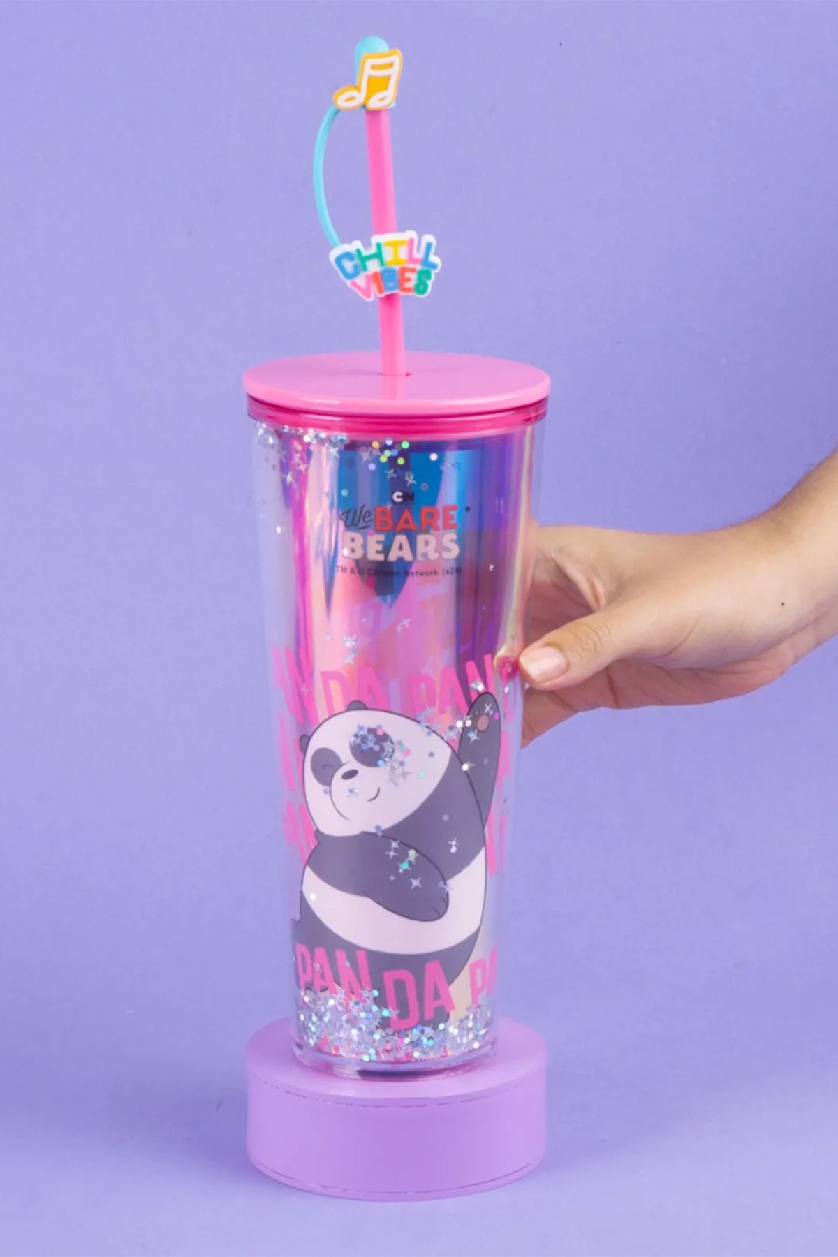 We Bare Bears Lisanslı Çift Cidarlı Pipetli Şişe (800ml) - Panda