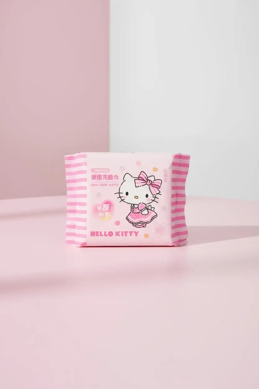 Sanrio Lisanslı Hello Kitty İnci Dokulu Kuru Mendil (25 Mendil)