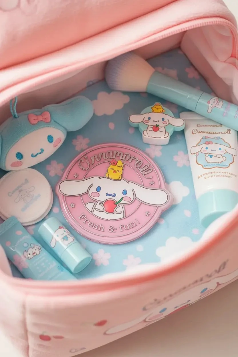 Sanrio Lisanslı Cinnamoroll Tek Taraflı Taşınabilir Kompakt El Aynası