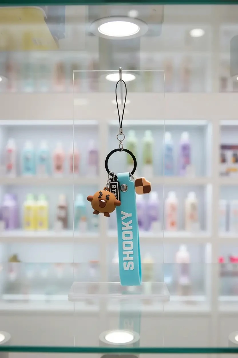 BT21 Lisanslı Shooky 3D Telefon Askısı – Sevimli Karakter Tasarımlı Askı Kayışı