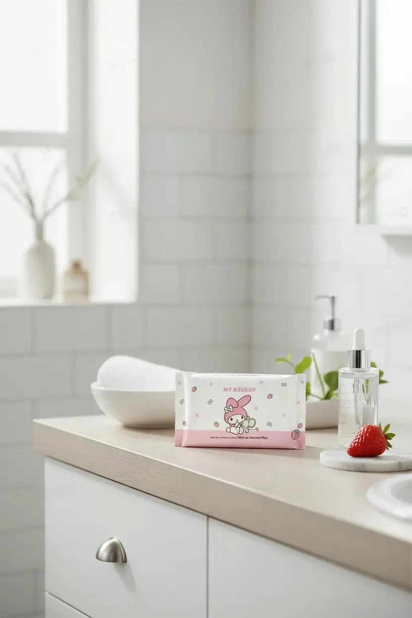 Sanrio Lisanslı My Melody Yüz Temizleme Mendili Çilek Özlü 12.5 Cm