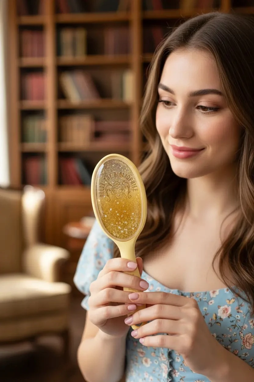 Disney Prenses Lisanslı Glitterlı Saç Fırçası - Belle