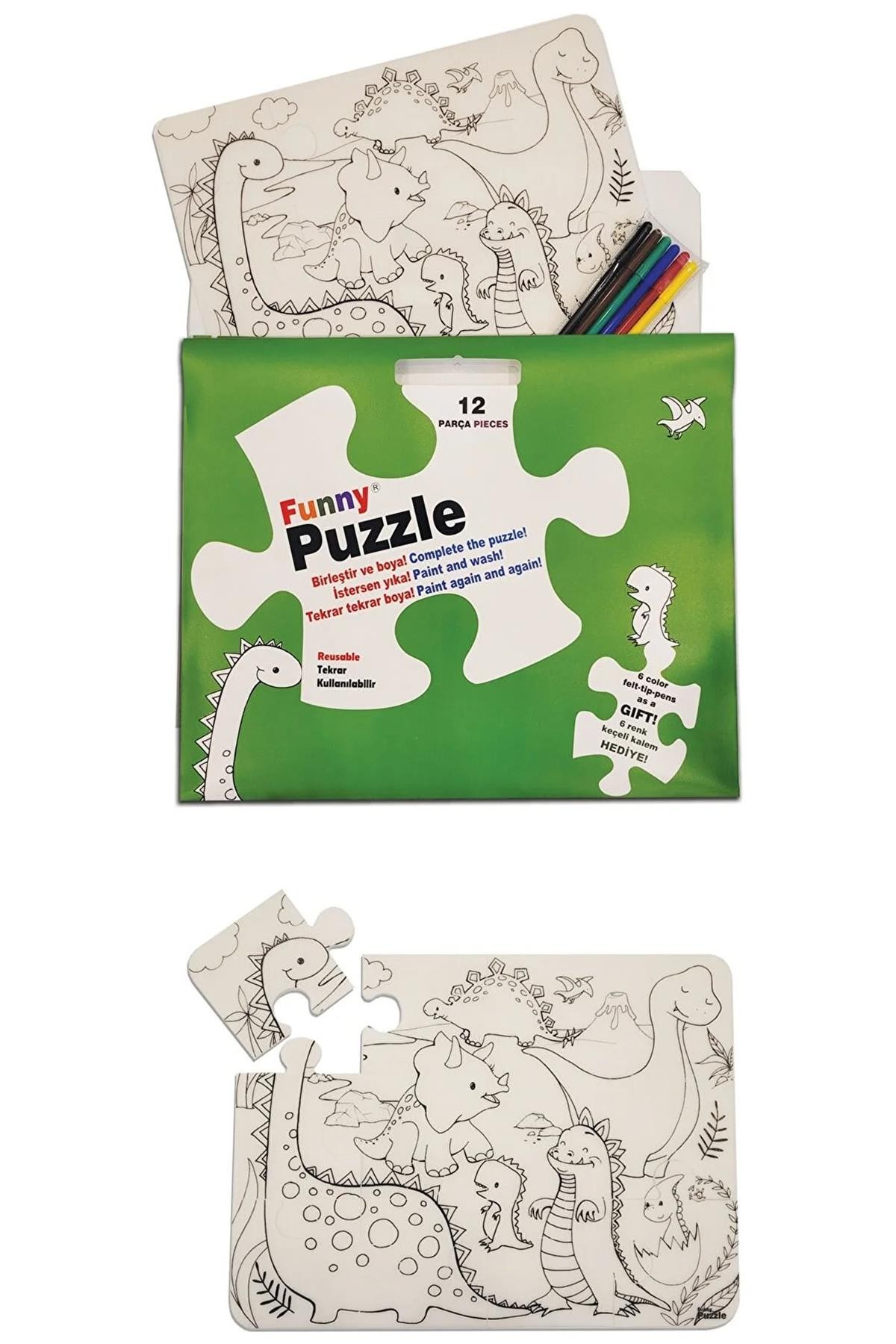 Funny Mat Washable Puzzle - Dinozor Çağı 30X40Cm