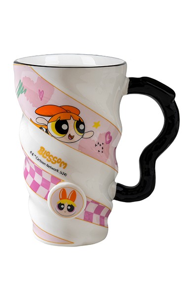 Powerpuff Girls Lisanslı Spiral Seramik Bardak 440mL (Blossom)