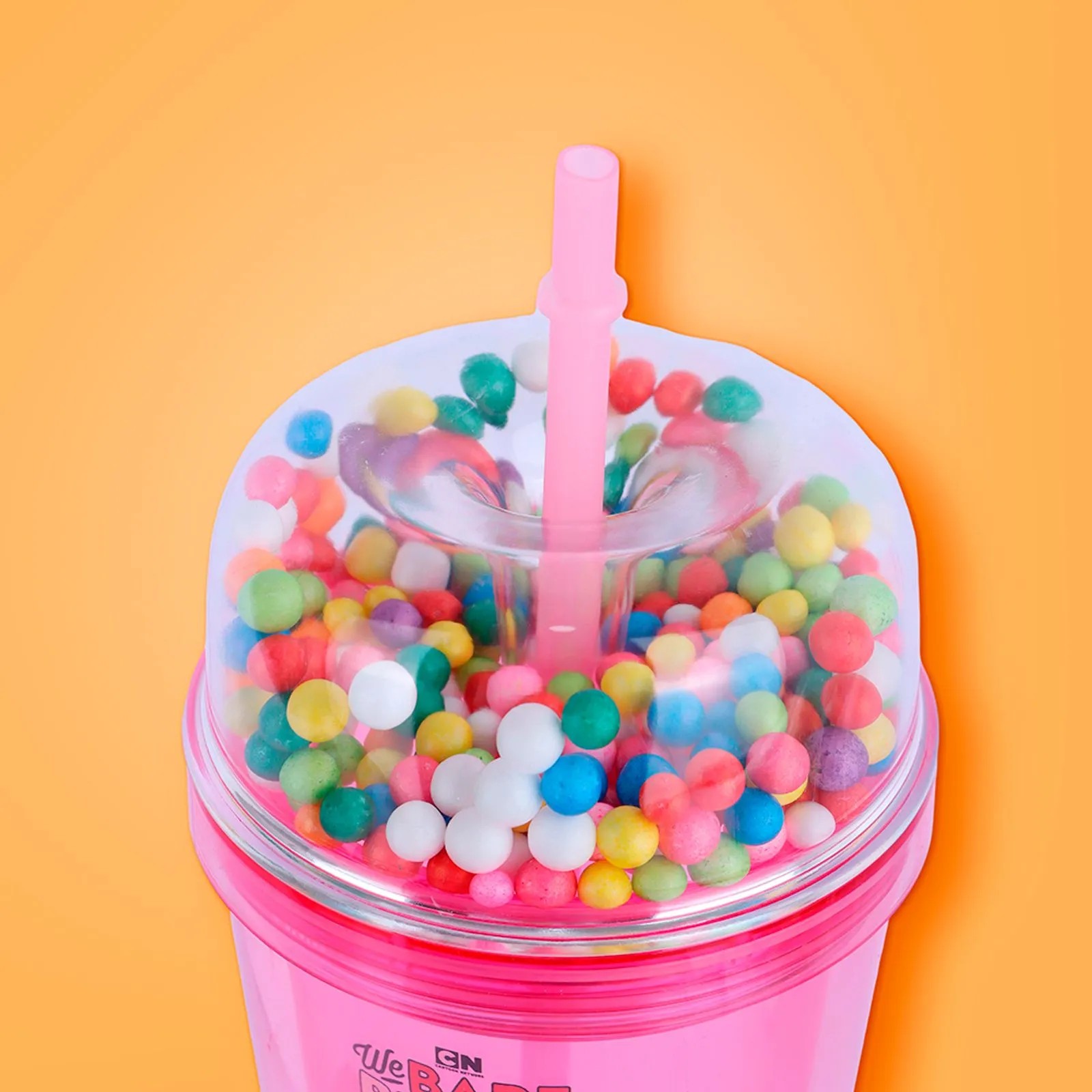 We Bare Bears Lisanslı Çift Cidarlı Pipetli Plastik Şişe 420Ml - Kutup Ayısı