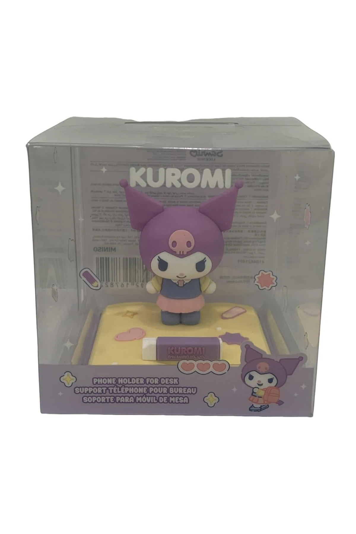 Sanrio Lisanslı Okul Serisi Masa Üstü Telefon Tutucu (Kuromi)