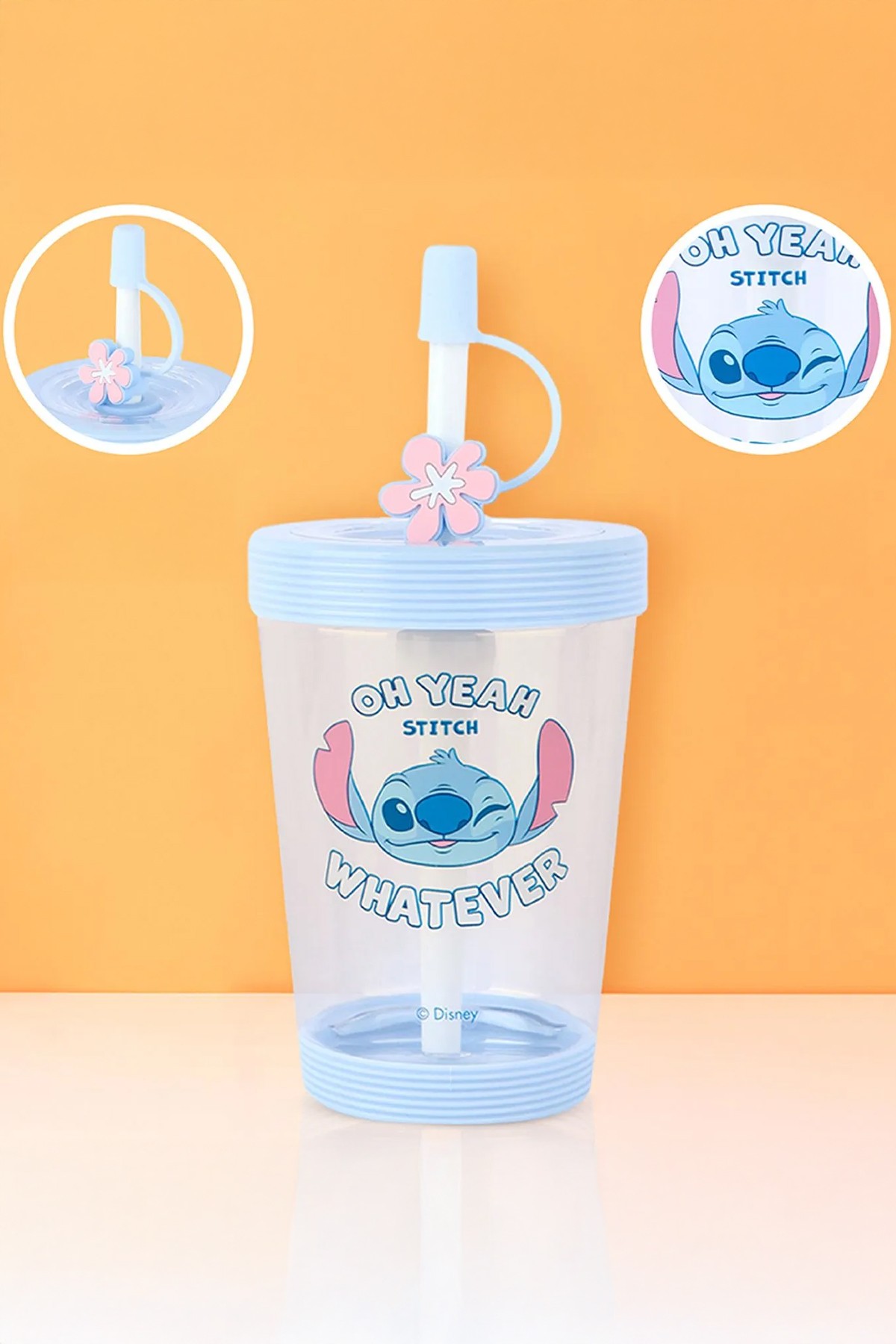 Disney Lilo & Stitch Lisanslı Pipetli Plastik Şişe (535ml)