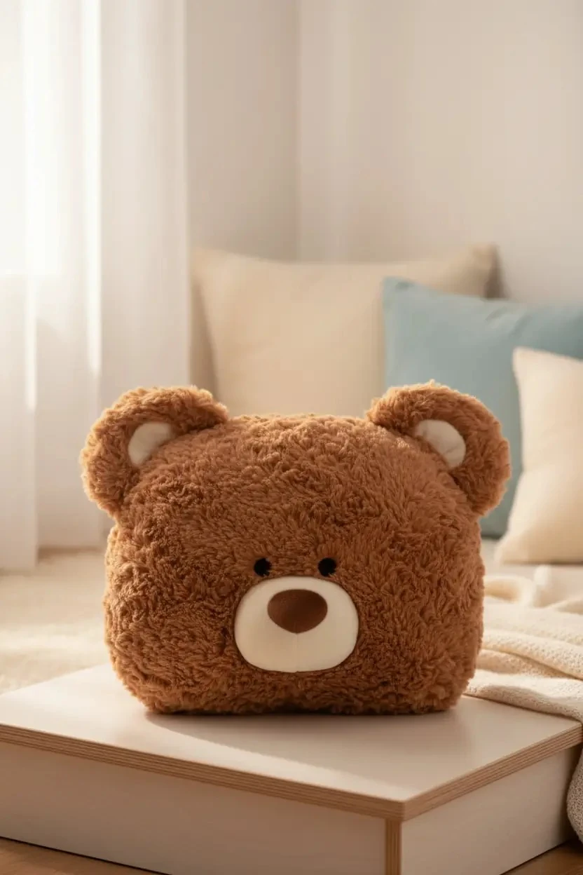 Miniso Lisanslı Gift Bear Chubby Baş Şekilli Yastık – Yumuşak 38 Cm