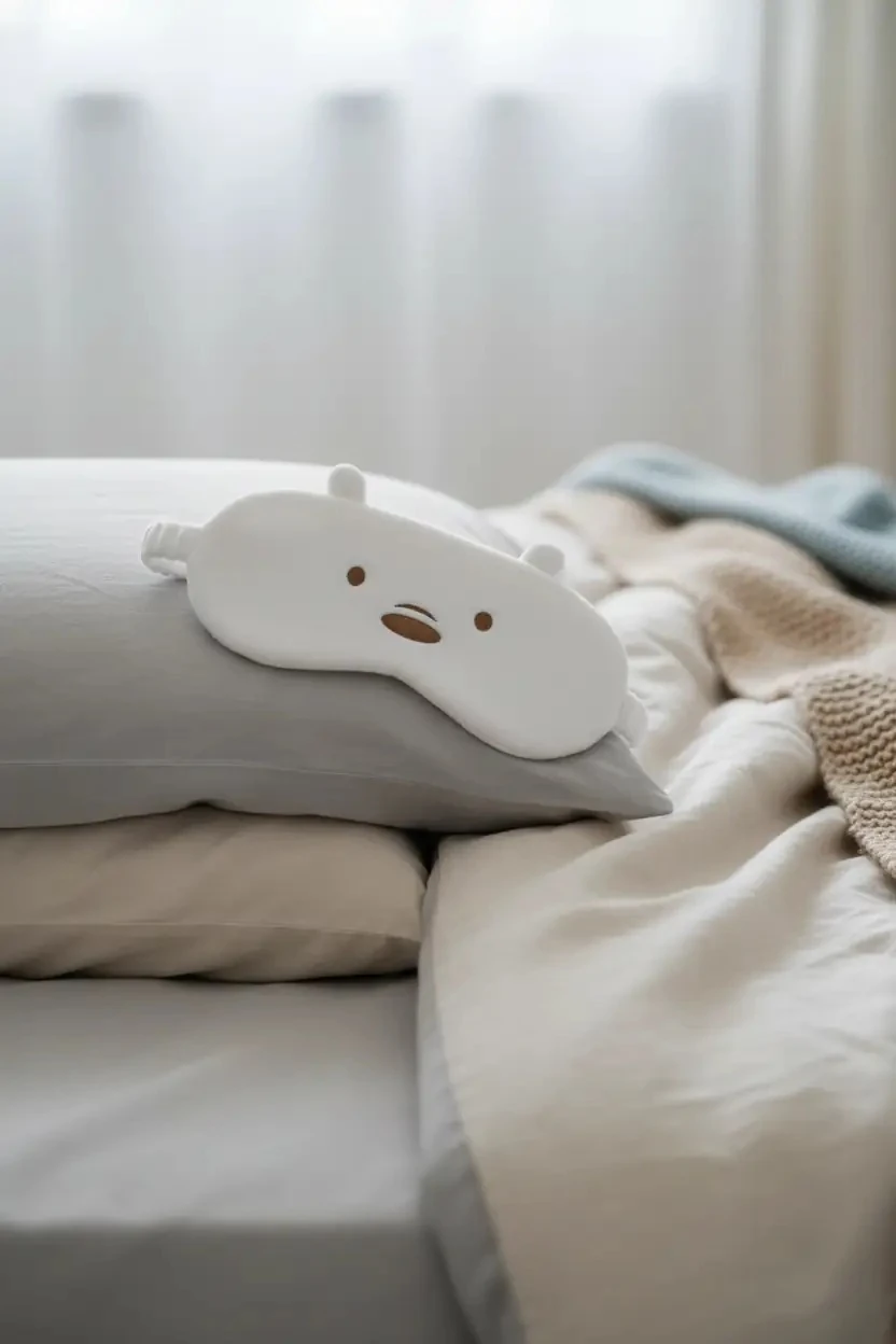 We Bare Bears Lisanslı Peluş Uyku Gözlüğü – Kutup Ayısı Figürlü Yumuşak ve Işık Geçirmez 20,5 Cm
