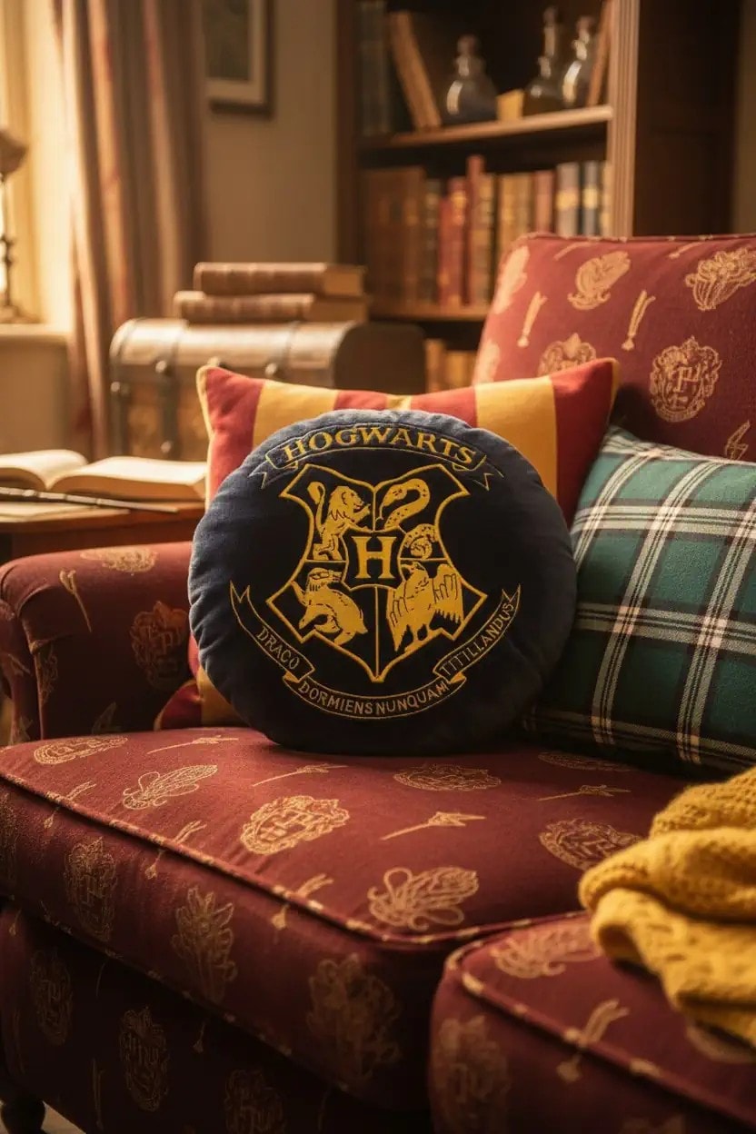Harry Potter Hogwarts Lisanslı Yuvarlak Peluş Yastık (40CM)