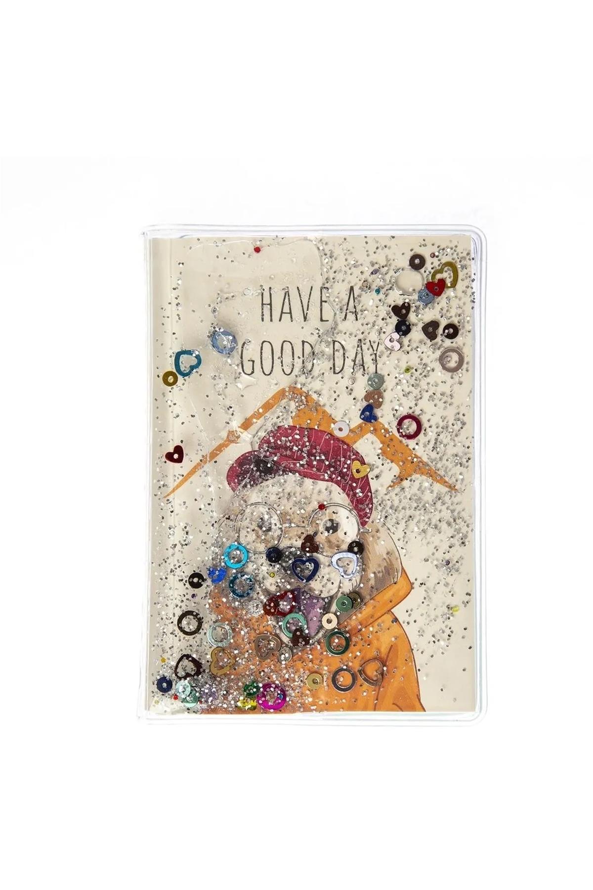 Vuki Simli Ve Sulu Kapaklı Renkli Sayfalı Desenli Mini Defter-Köpek (Outlet)