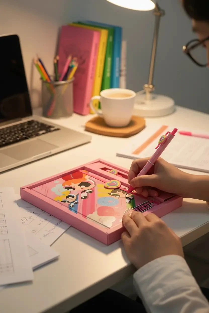 Powerpuff Girls Lisanslı Defterli Kırtasiye Seti Renkli Aksesuarlı 23,5 Cm