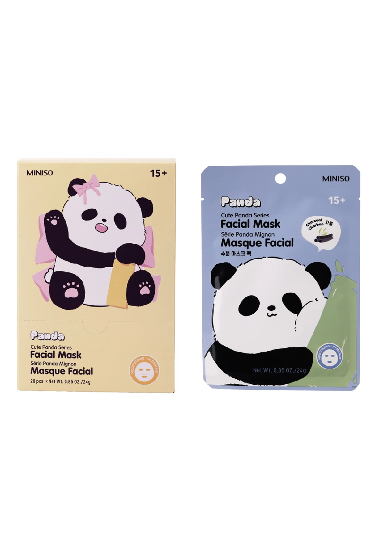 Sevimli Panda Serisi Yüz Maskesi (Kömür)