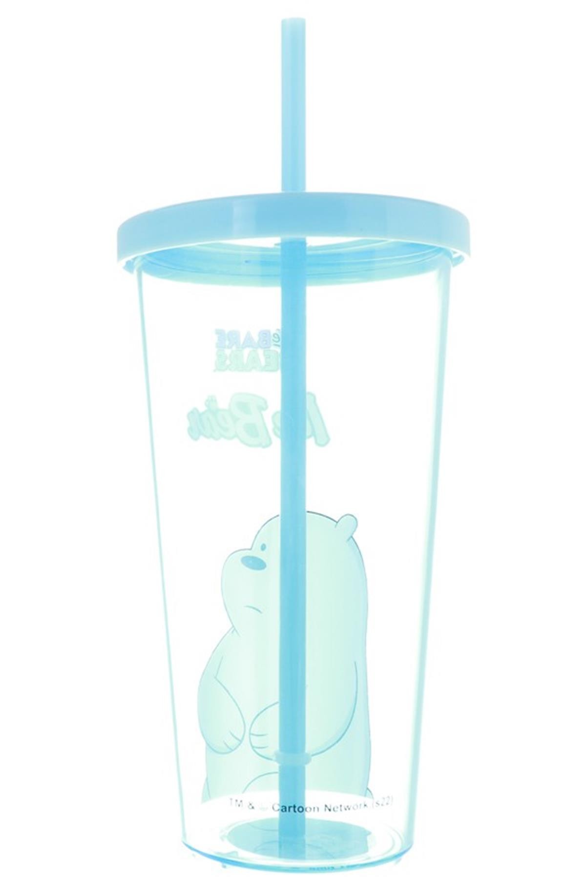 We Bare Bears Lisanslı Pipetli Plastik Şişe (600Ml) - Kutup Ayısı