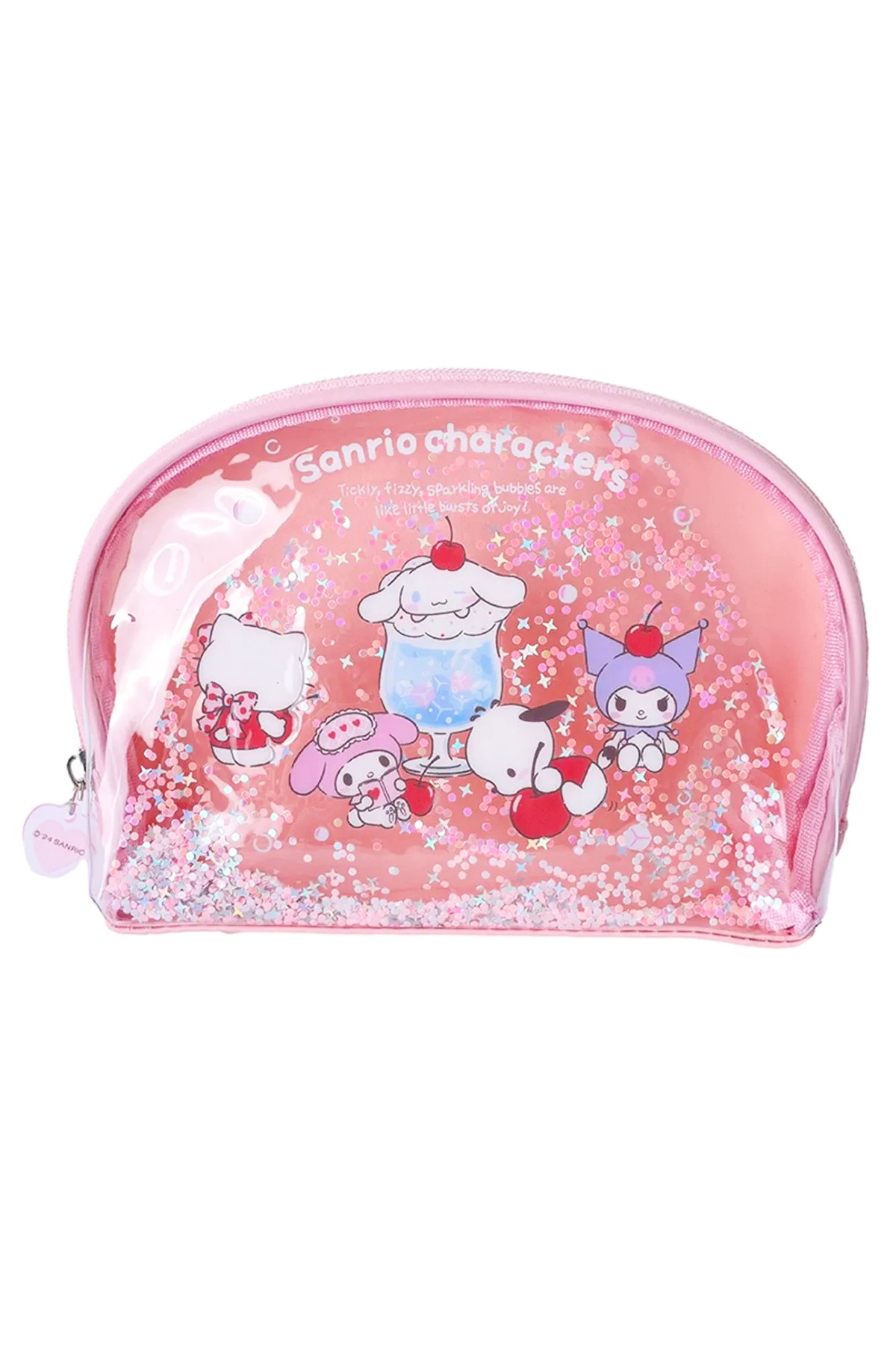 Sanrio Lisanslı Renkli Yaz Serisi Şeffaf Parıltılı Makyaj Çantası