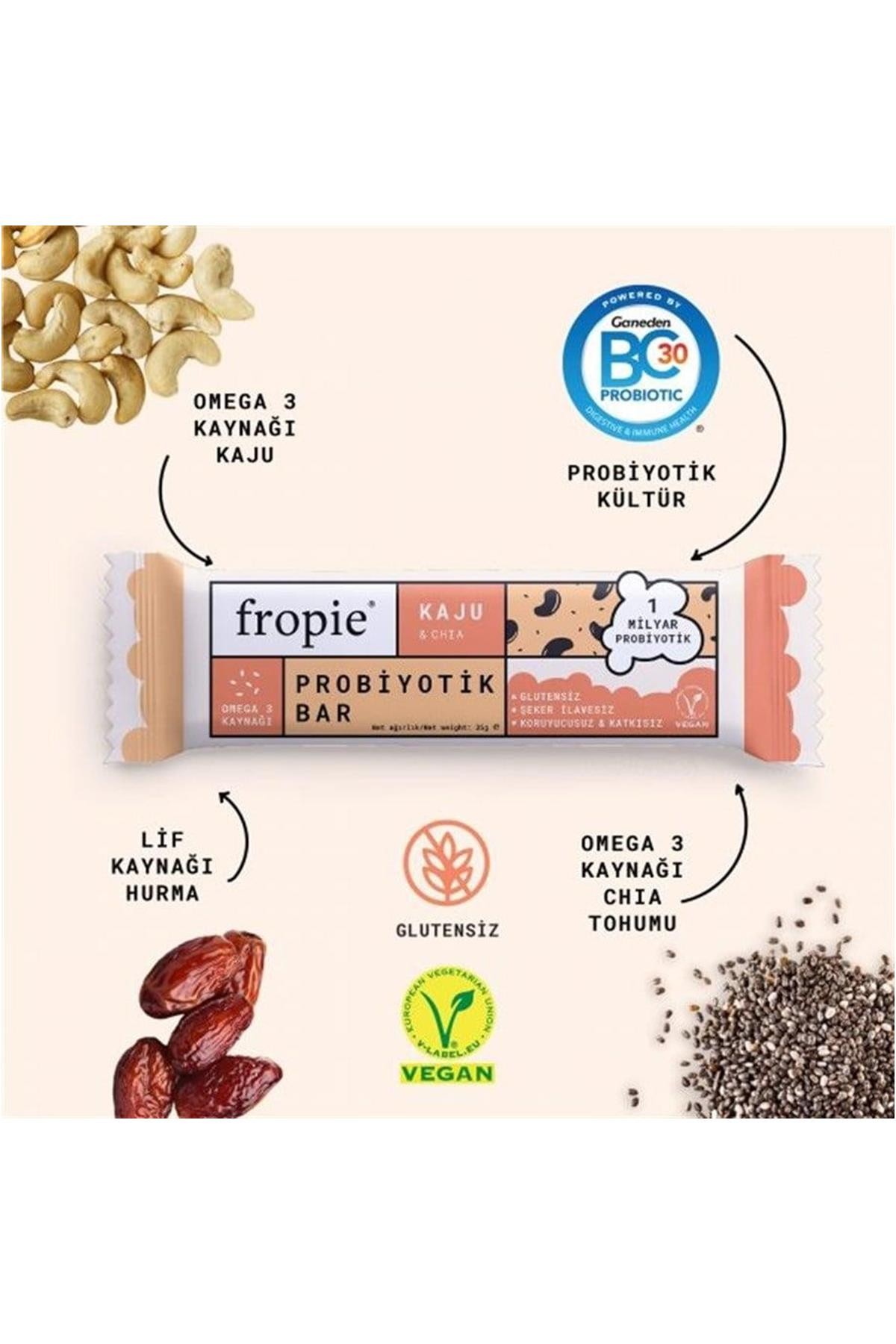 Fropie Probiyotik Bar - Kaju & Chia 35Gr