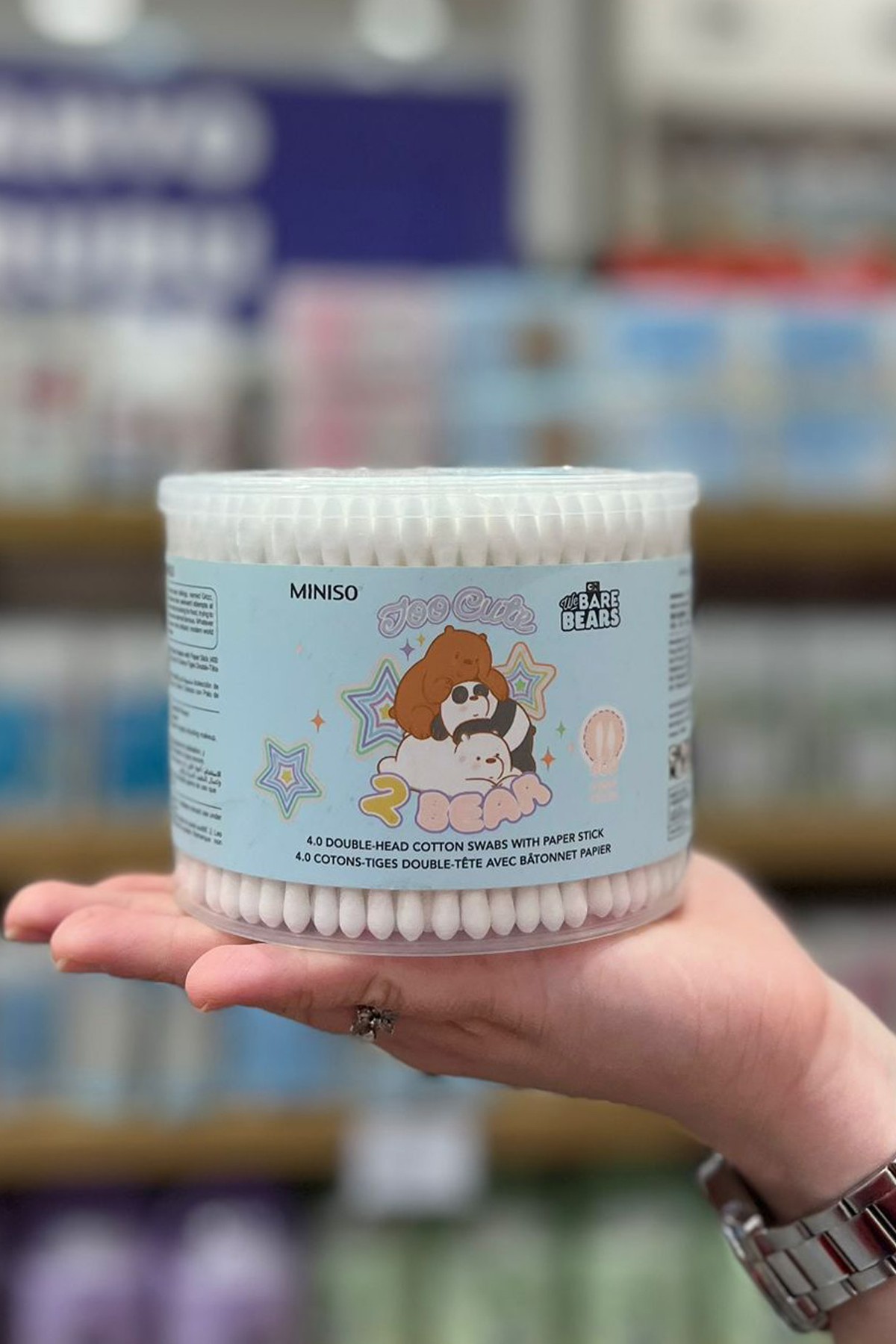 We Bare Bears Lisanslı Yumuşak Pamuklu Kulak Çubuğu 400'lü