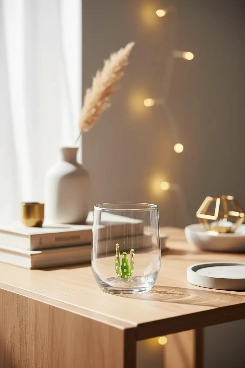 Sheforshe Kaktüs Figürlü Cam Bardak