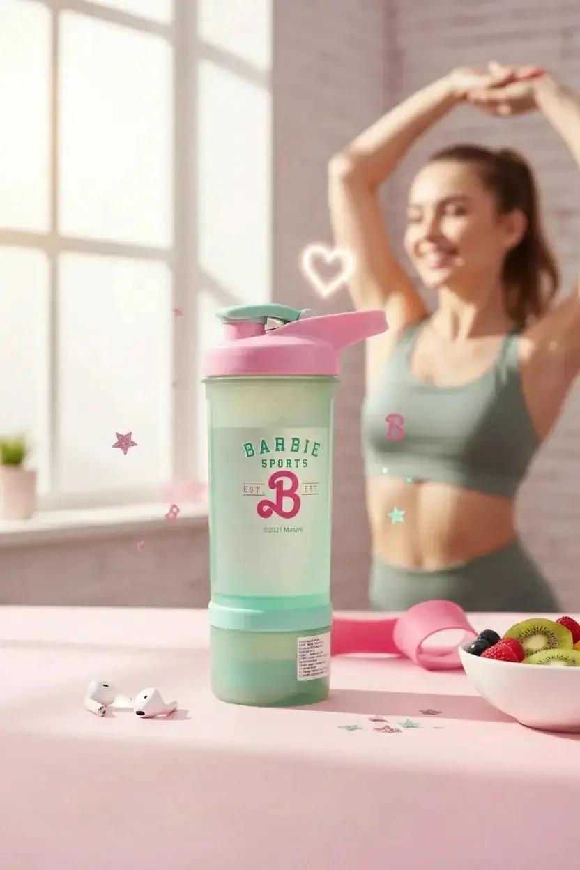 Barbie Lisanslı Shaker Şişesi 650 mL (Yeşil)