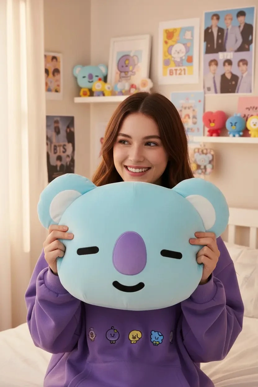 BT21 Lisanslı Peluş Yastık (Koya)