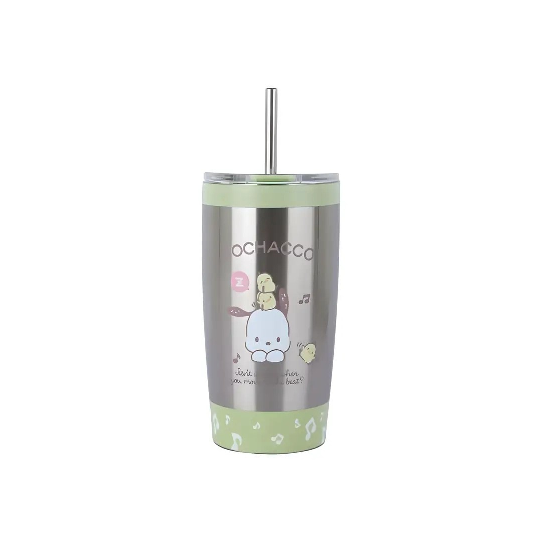 Sanrio Lisanslı Metal Pipetli Kapaklı Termos (530ml) - Pochacco