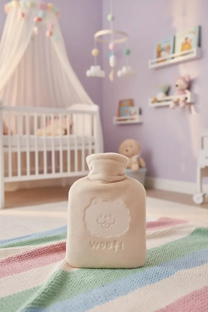 Miniso Lisanslı Hayvan Serisi Sıcak Su Torbası – 500 mL Bej Peluş Kılıflı Termofor