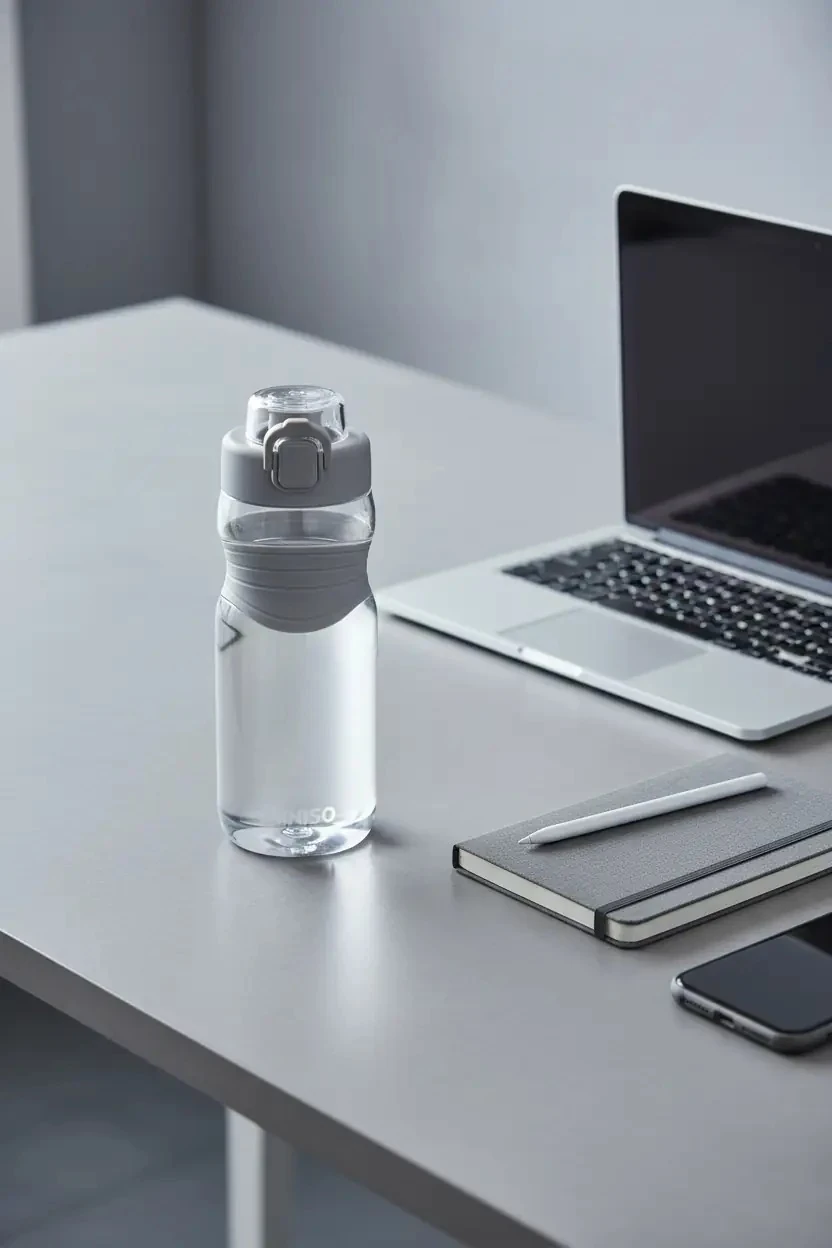 Miniso Lisanslı Outdoor Sports Tritan Şişe 750 mL – Yaylı Kapaklı Gri