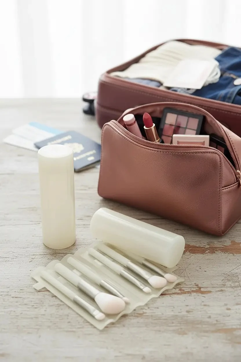 Taşınabilir Silindir Kılıflı 6 adet Makyaj Fırçası Seti