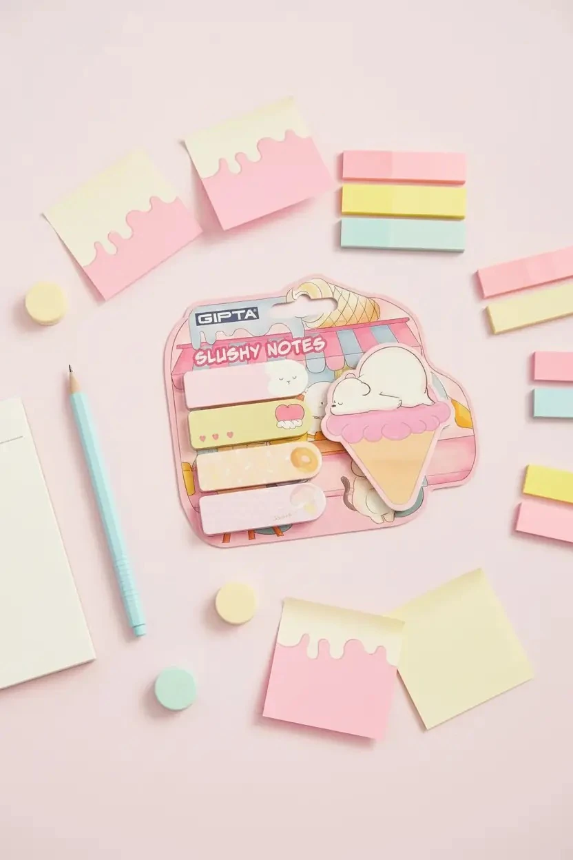 Gıpta Slushy Notes Yapışkanlı Not Kağıdı – 20 Yaprak Renkli Tasarım Sayfa İşaretleyici Bloknot