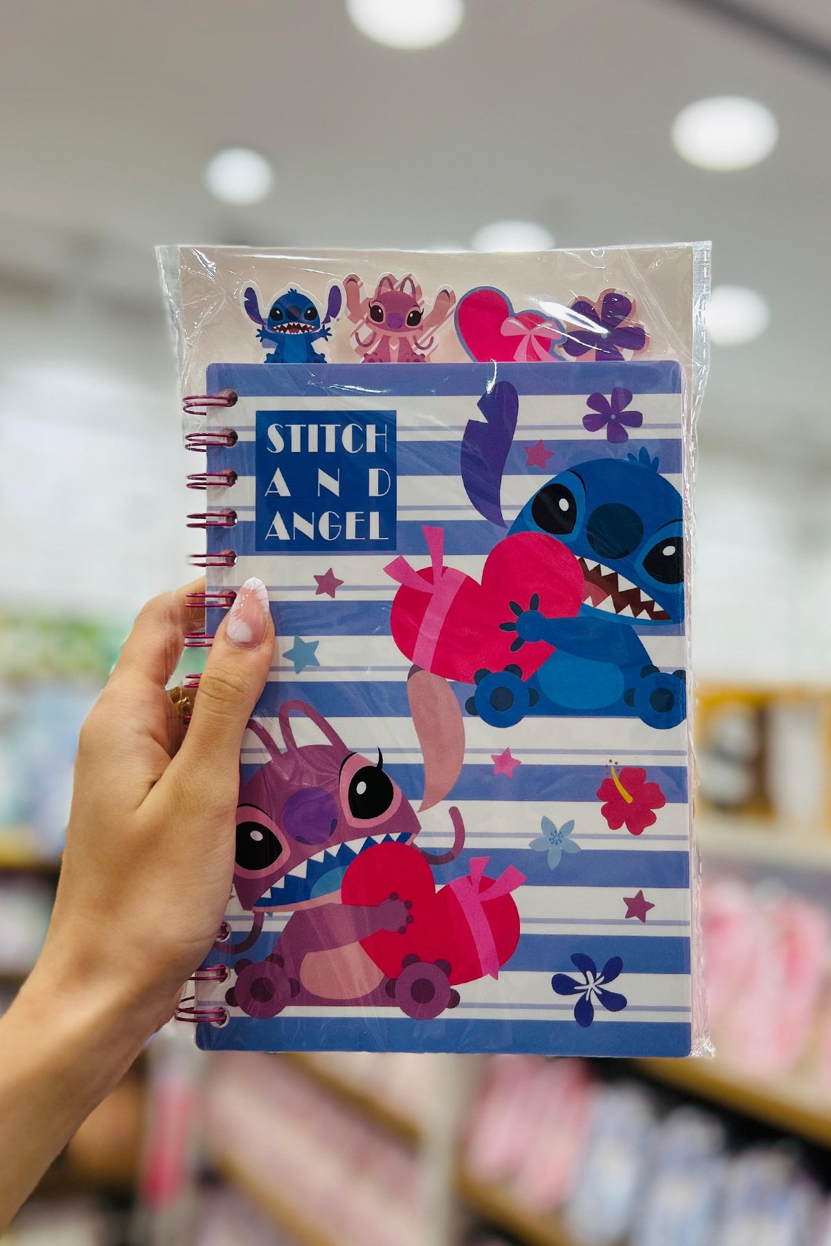 Disney Lisanslı Stitch&Angel A5 Ayraçlı Telli Not Defteri