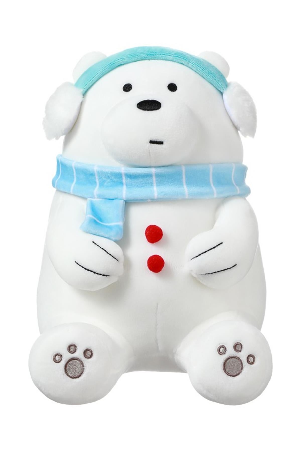 We Bare Bears Lisanslı Peluş Oyuncak Yılbaşı - Kutup Ayısı 26 Cm
