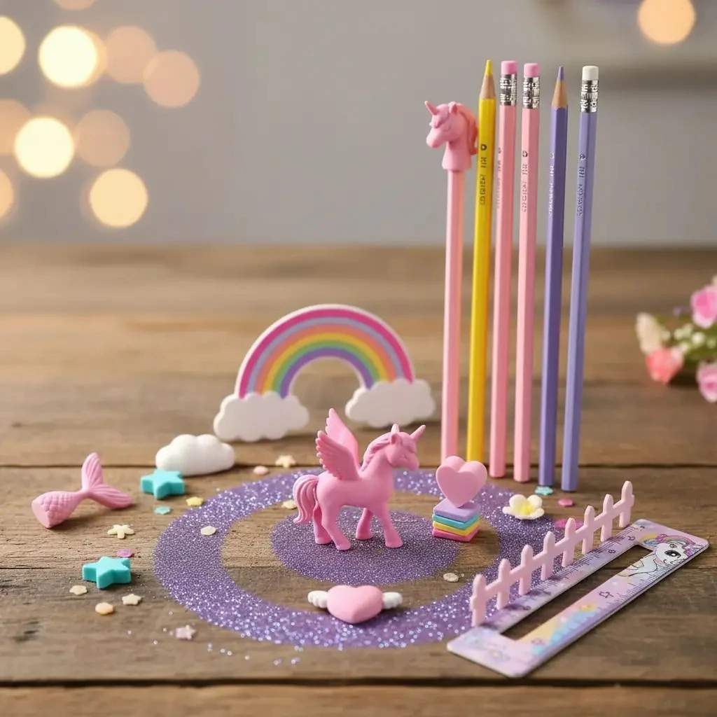 Bu-Bu Unicorn Temalı Kırtasiye Seti – Sihirli ve Eksiksiz Okul Hazırlık Seti