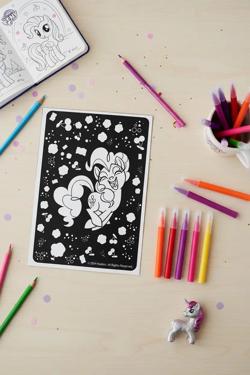 My Little Pony Lisanslı Boyama Seti – Siyah Zeminli Özel Tasarım ve Renkli Kalem İçerikli Çocuk Aktivite Seti 27 Cm
