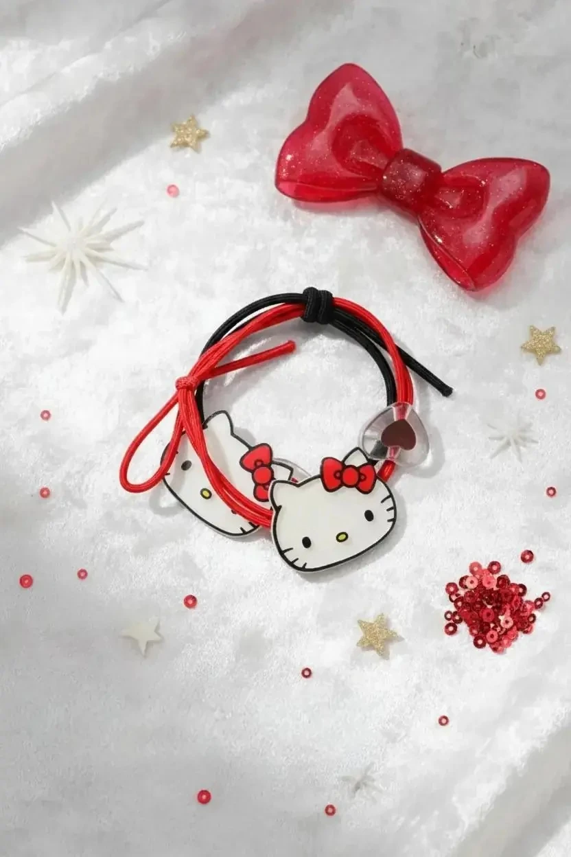 Hello Kitty Lisanslı Saç Tokası (2 Adet) – Saç Yıpratmayan Esnek Tasarım
