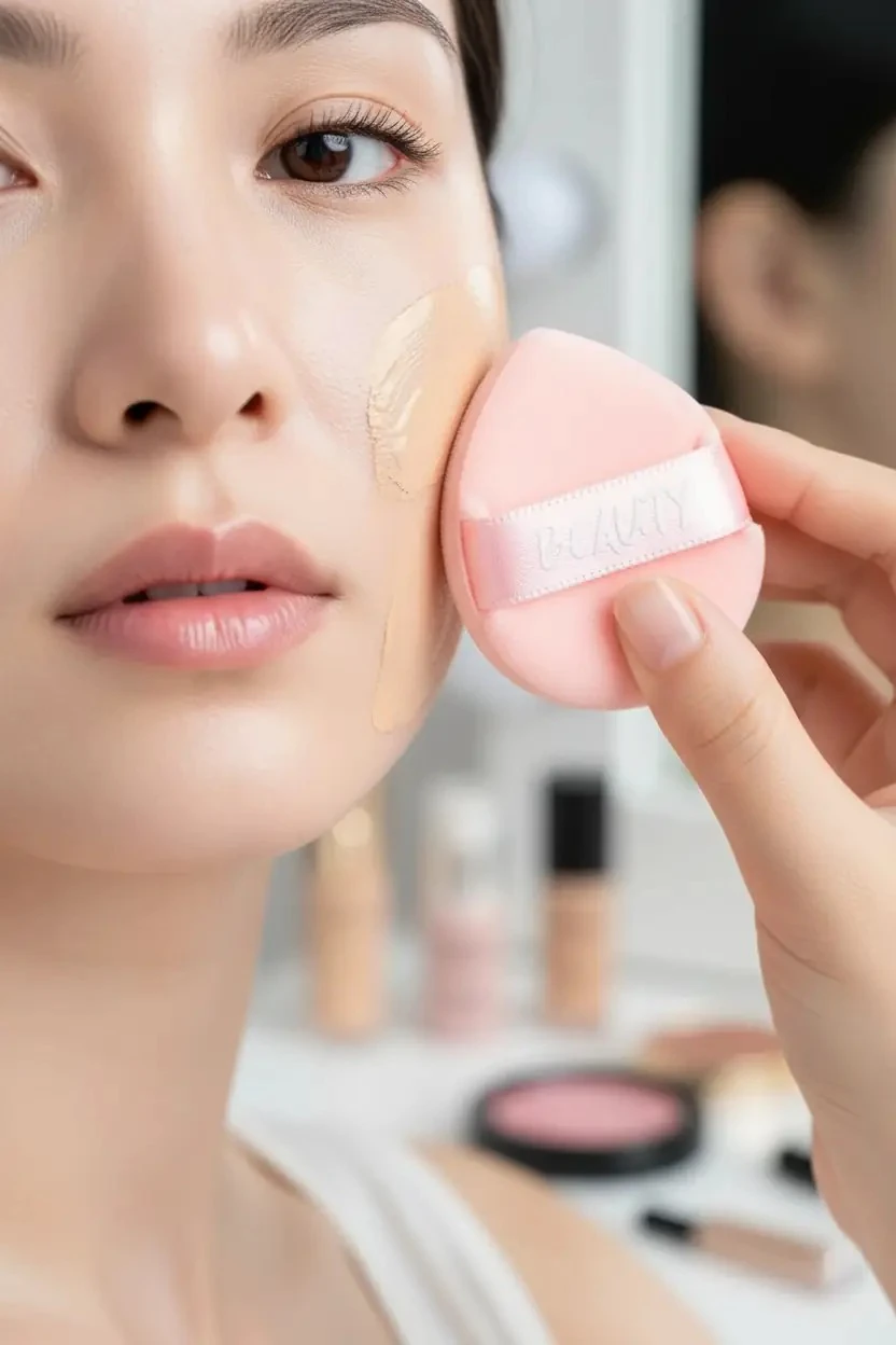 Miniso Lisanslı Şeftali Pembesi Mini Makyaj Süngeri Seti – Detay Uygulama 3’lü