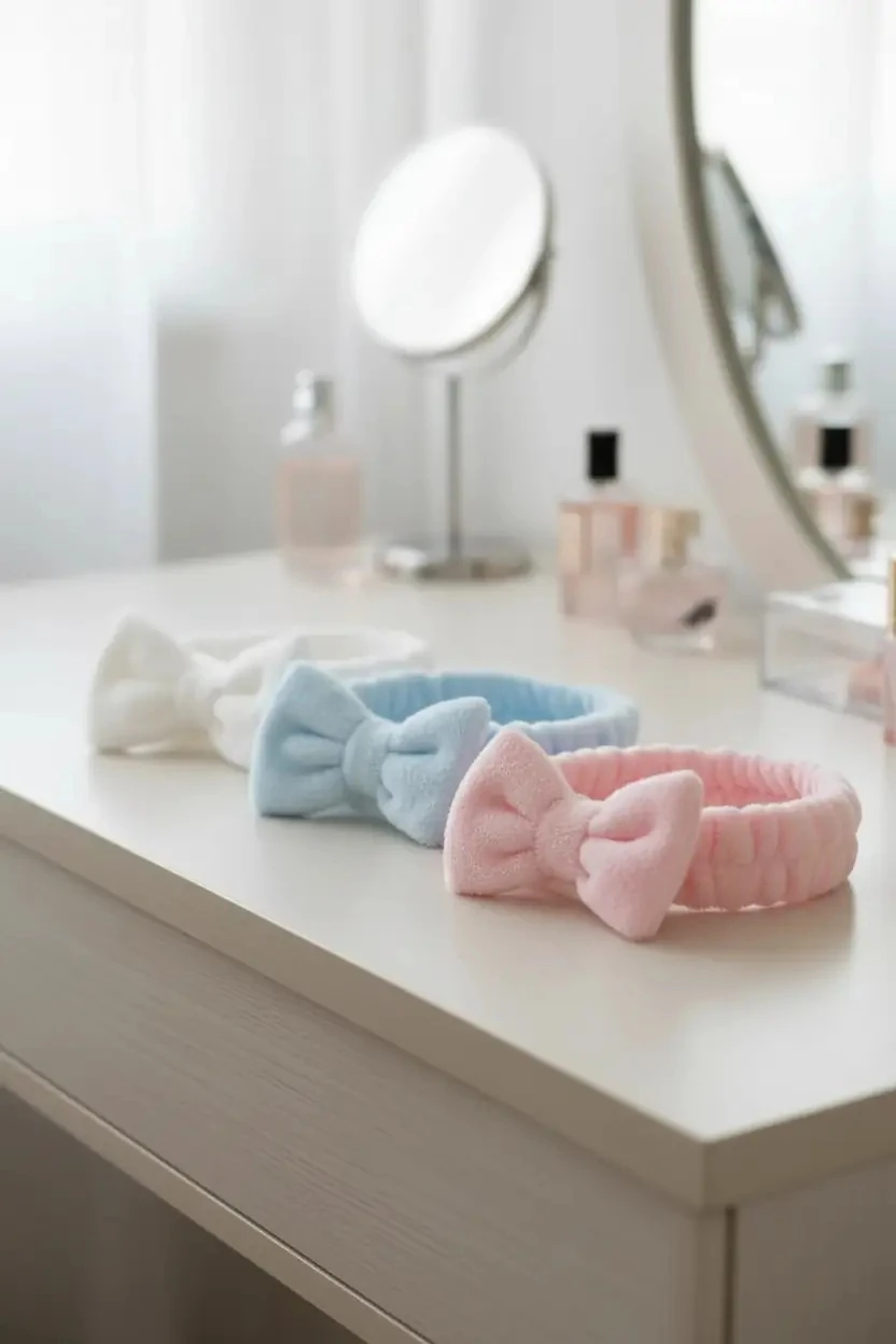 Fiyonklu Saç Bandı ve Bileklik Seti (Yüz Yıkama İçin)