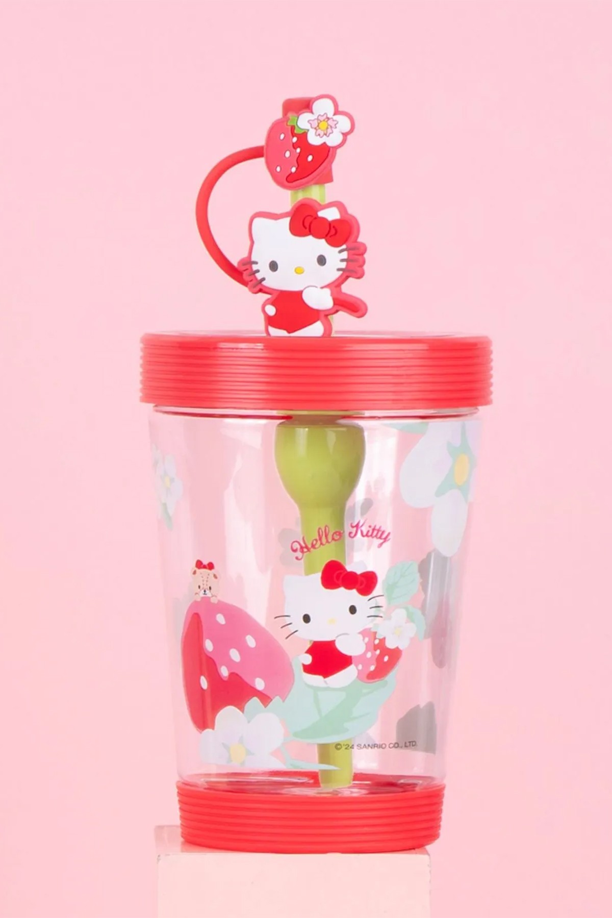 Sanrio Lisanslı Pipetli Plastik Bardak (535ml) - Hello Kitty