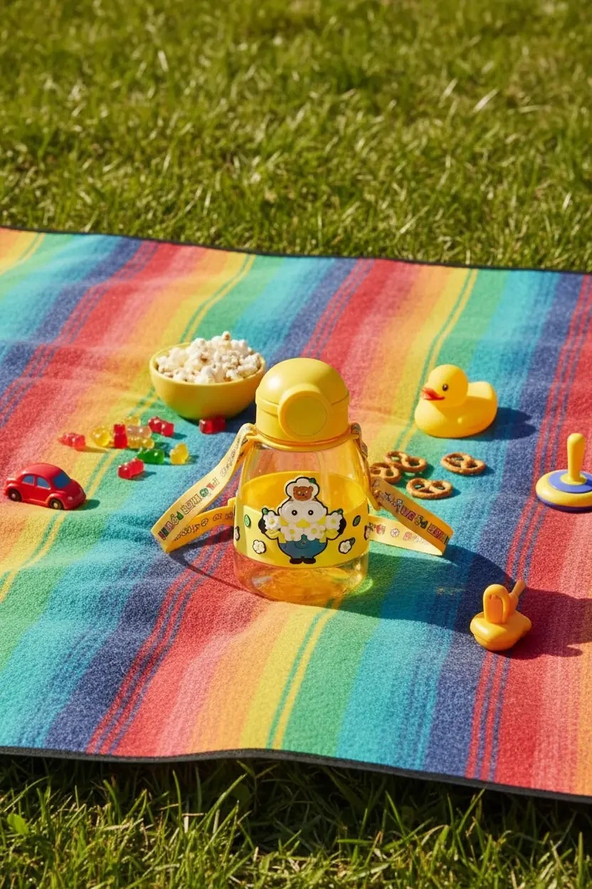 Minions Lisanslı Otomatik Kapaklı Plastik Suluk (800ml)