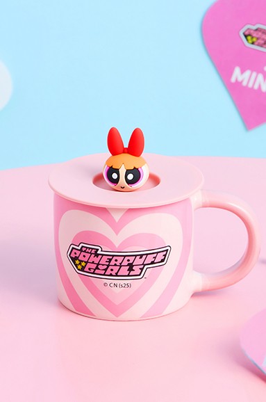 Powerpuff Girls Lisanslı Kapaklı Seramik Bardak 340mL - Blossom