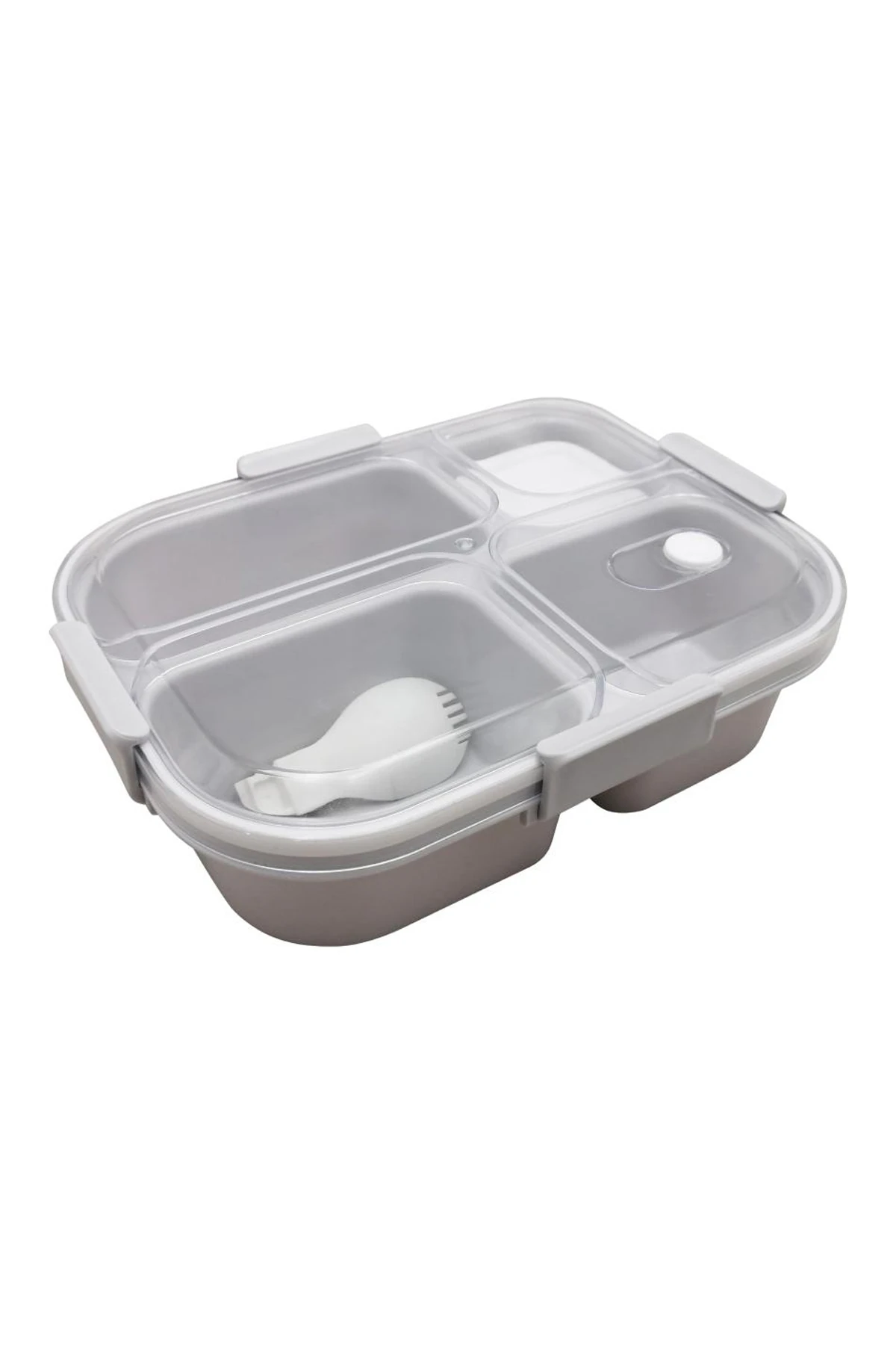 Miniso Lisanslı Graceful Serisi 4 Bölmeli Sızdırmaz Yemek Kutusu – Kaşıklı ve Baharatlıklı Beslenme Kabı 1150 mL